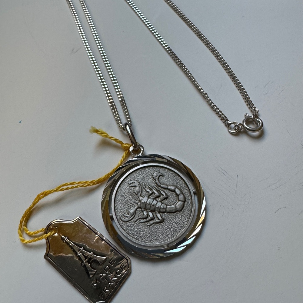 Scorpio Zodiac Silver Pendant Necklace